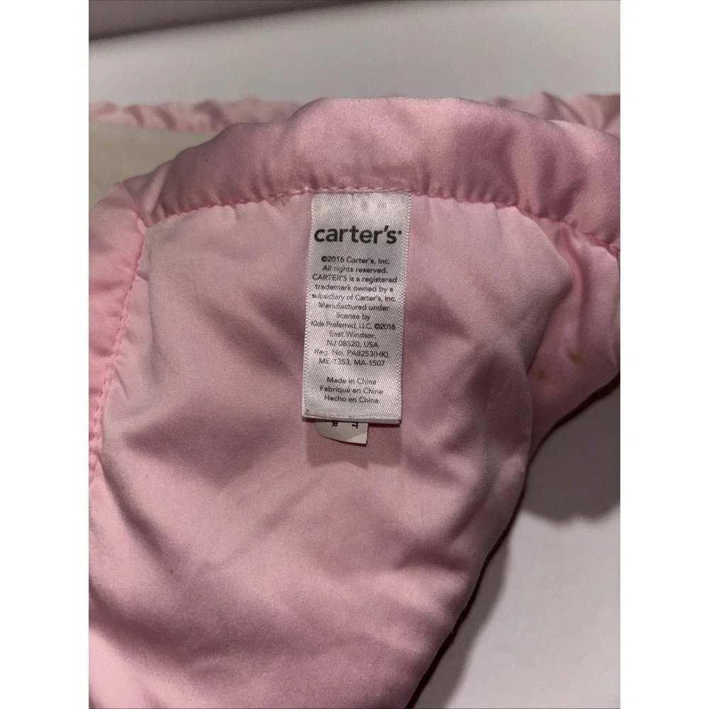 Carters Unicorn Lovey Plush White Pink Satin Trim & Back Security Blanket